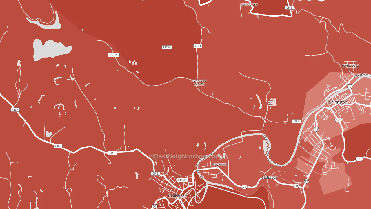 Prospect Valley, WV block-group political-lean map