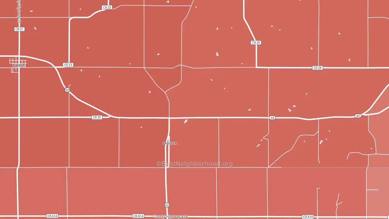 Prosper, MN block-group political-lean map