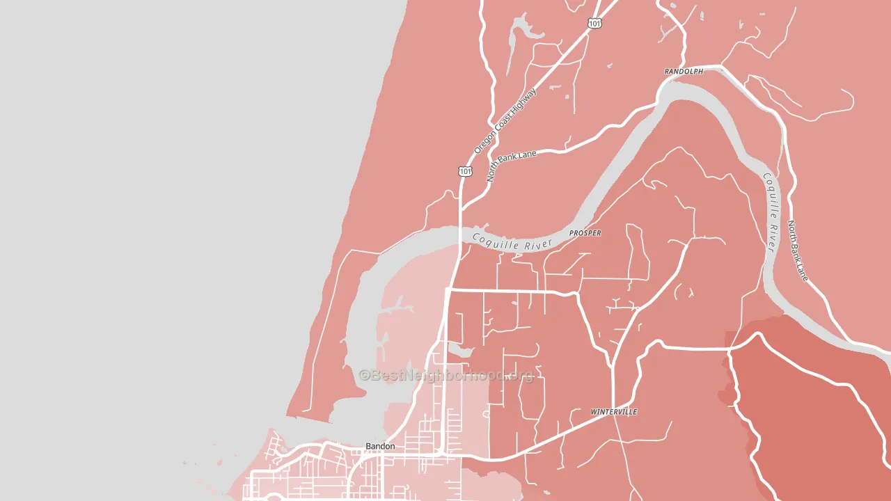 Prosper, OR block-group political-lean map
