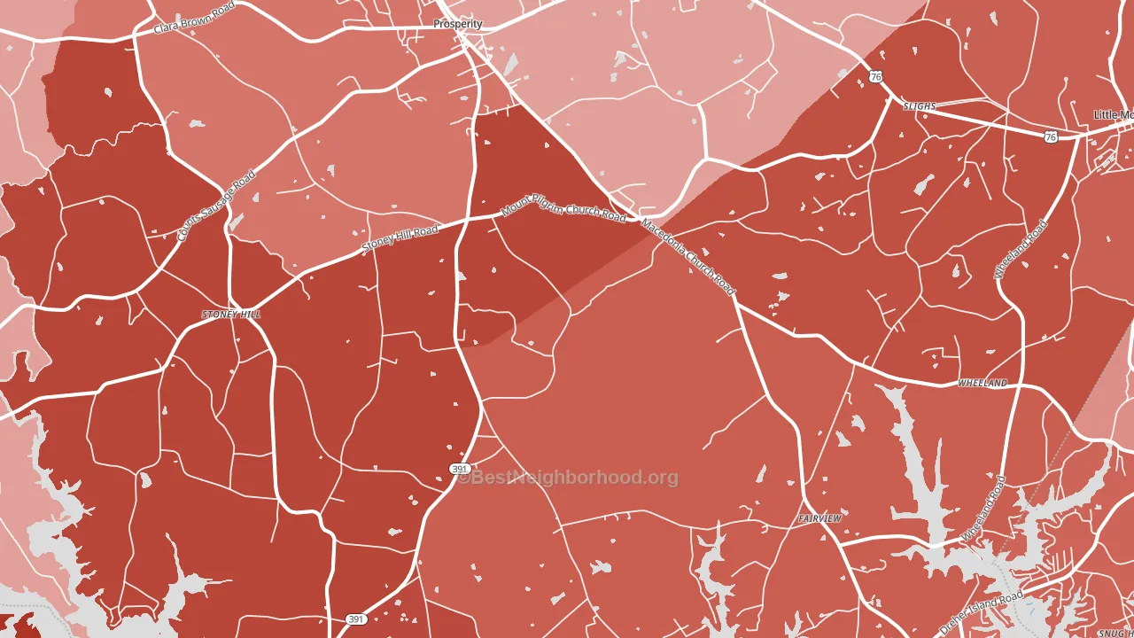 Prosperity, SC block-group political-lean map