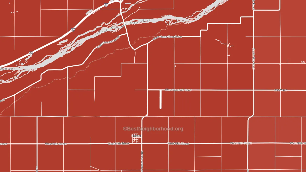 Prosser, NE block-group political-lean map