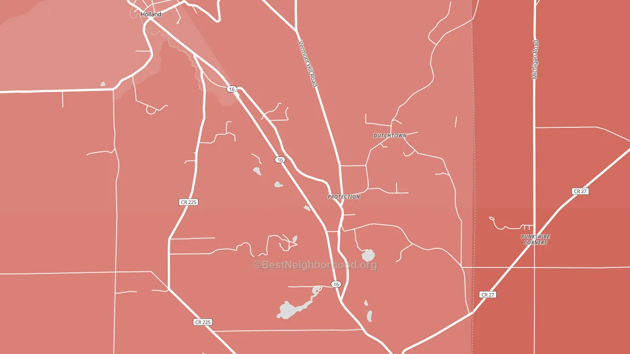 Protection, NY block-group political-lean map