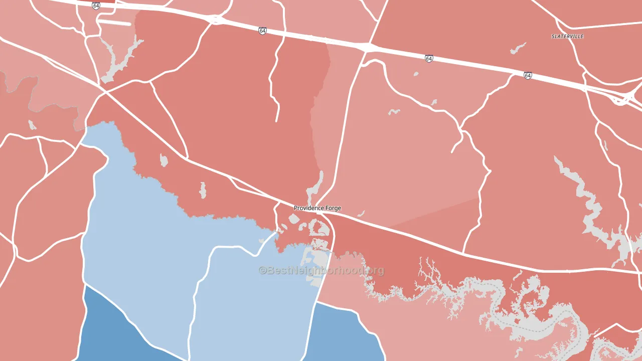 Providence Forge, VA block-group political-lean map