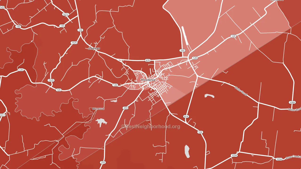 Providence, KY block-group political-lean map