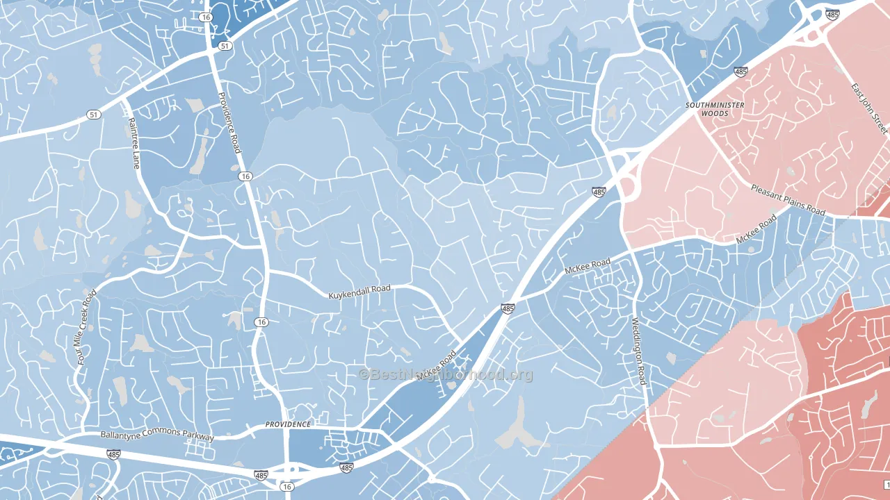 Providence Plantation, Charlotte, NC block-group political-lean map