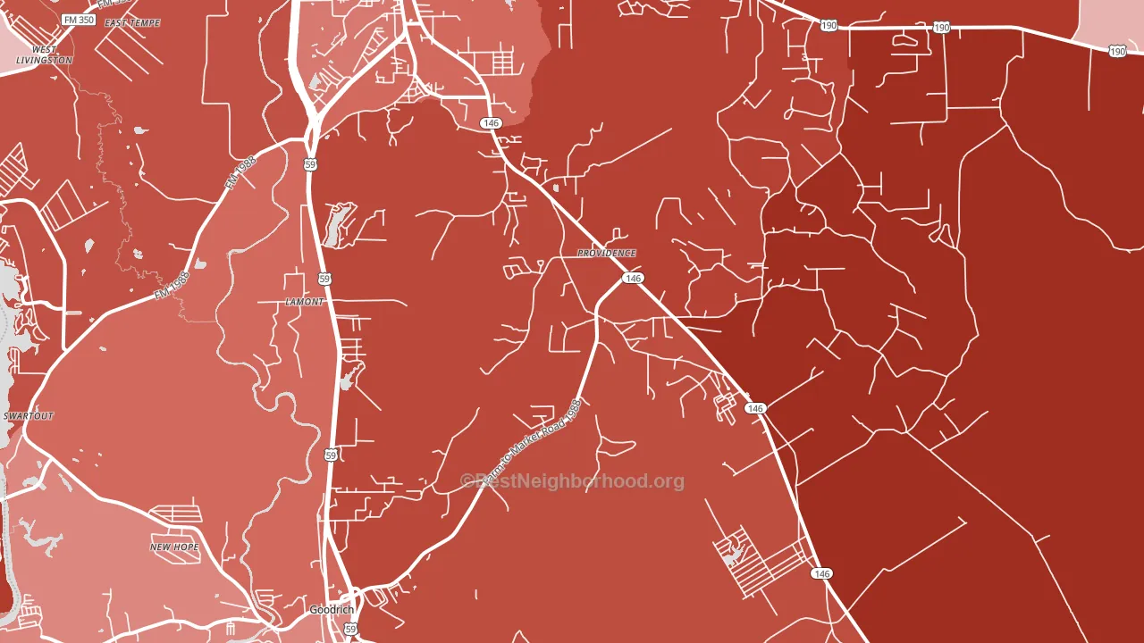 Providence, TX block-group political-lean map