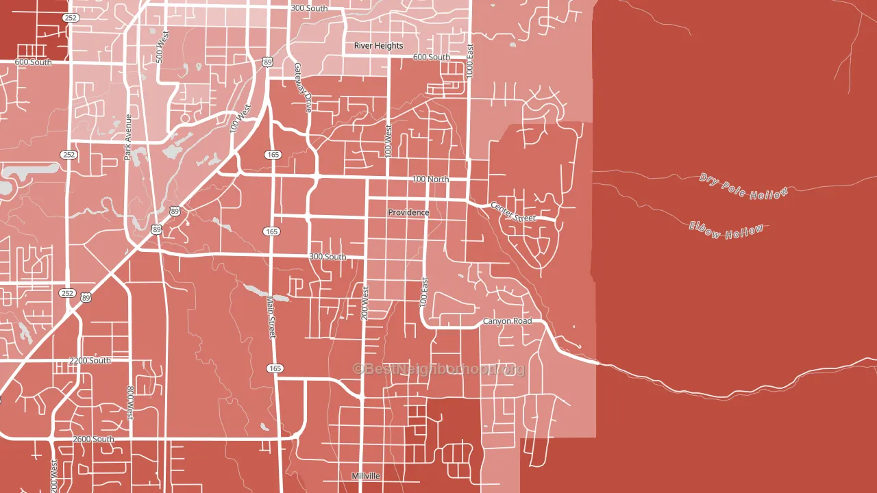 Providence, UT block-group political-lean map