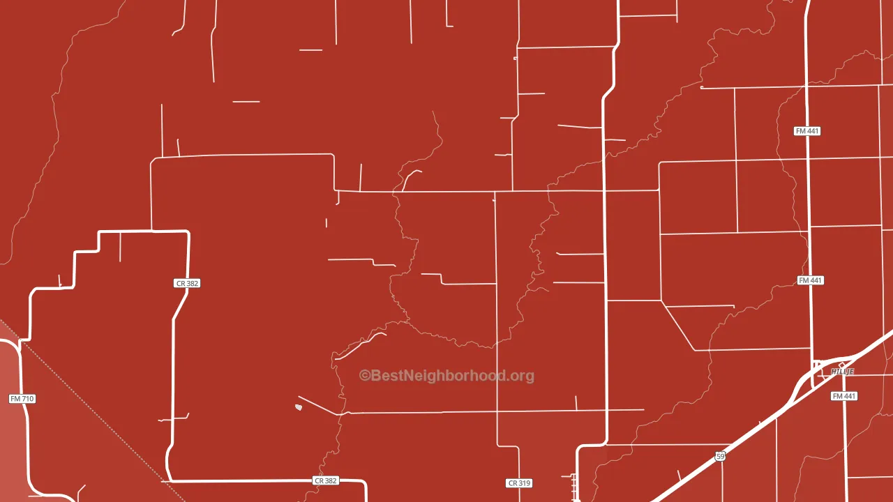 Provident City, TX block-group political-lean map