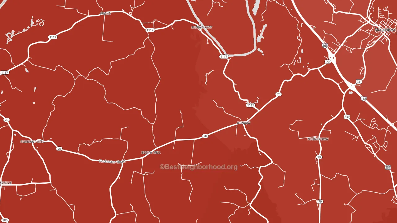 Provo, KY block-group political-lean map