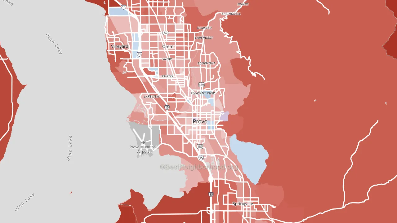 Provo, UT block-group political-lean map