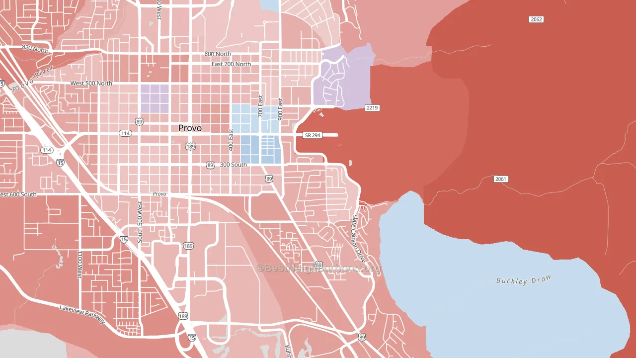 Provost, Provo, UT block-group political-lean map