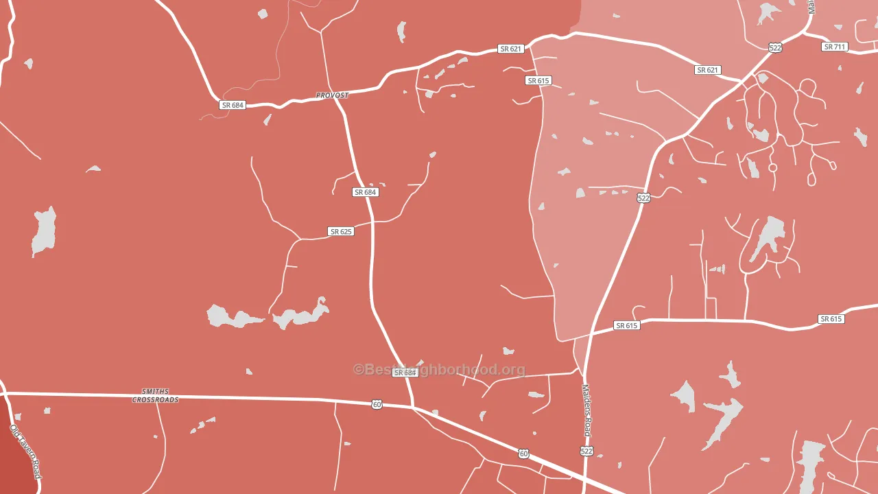 Provost, VA block-group political-lean map