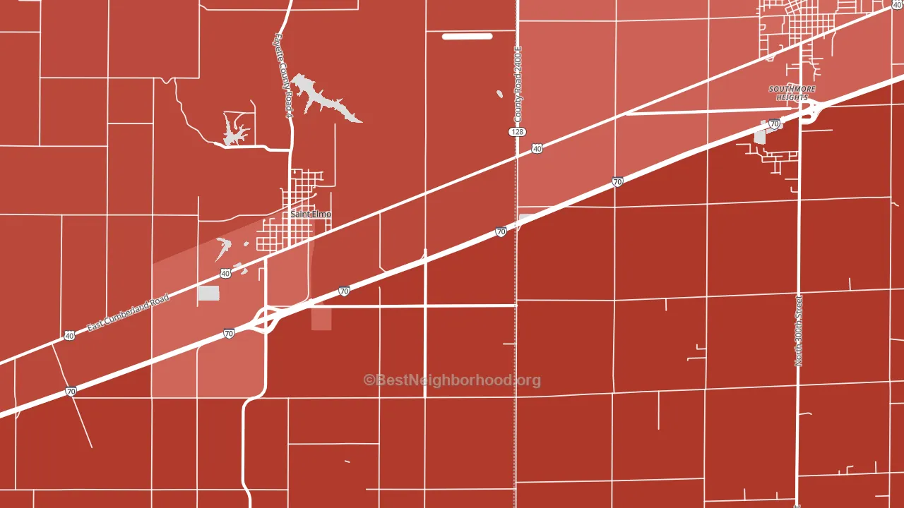 Pruett, IL block-group political-lean map