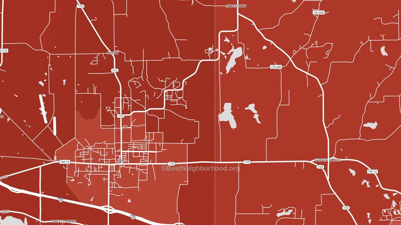 Pruitt, TX block-group political-lean map