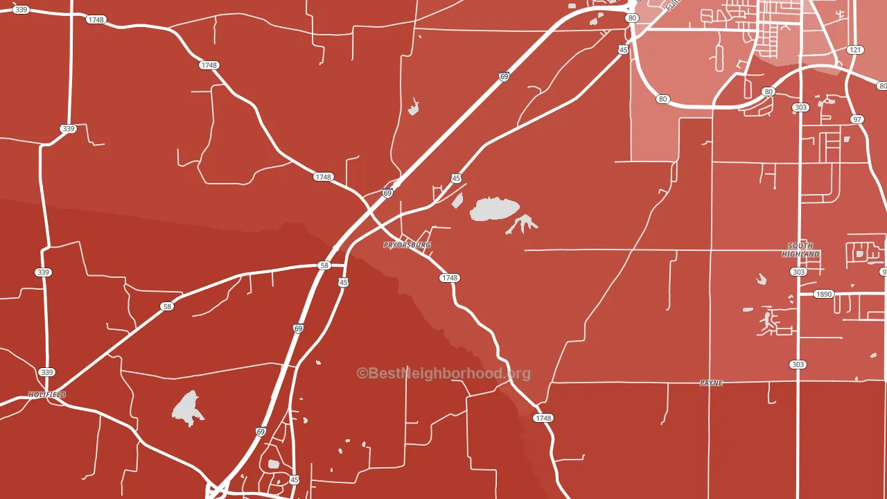 Pryorsburg, KY block-group political-lean map