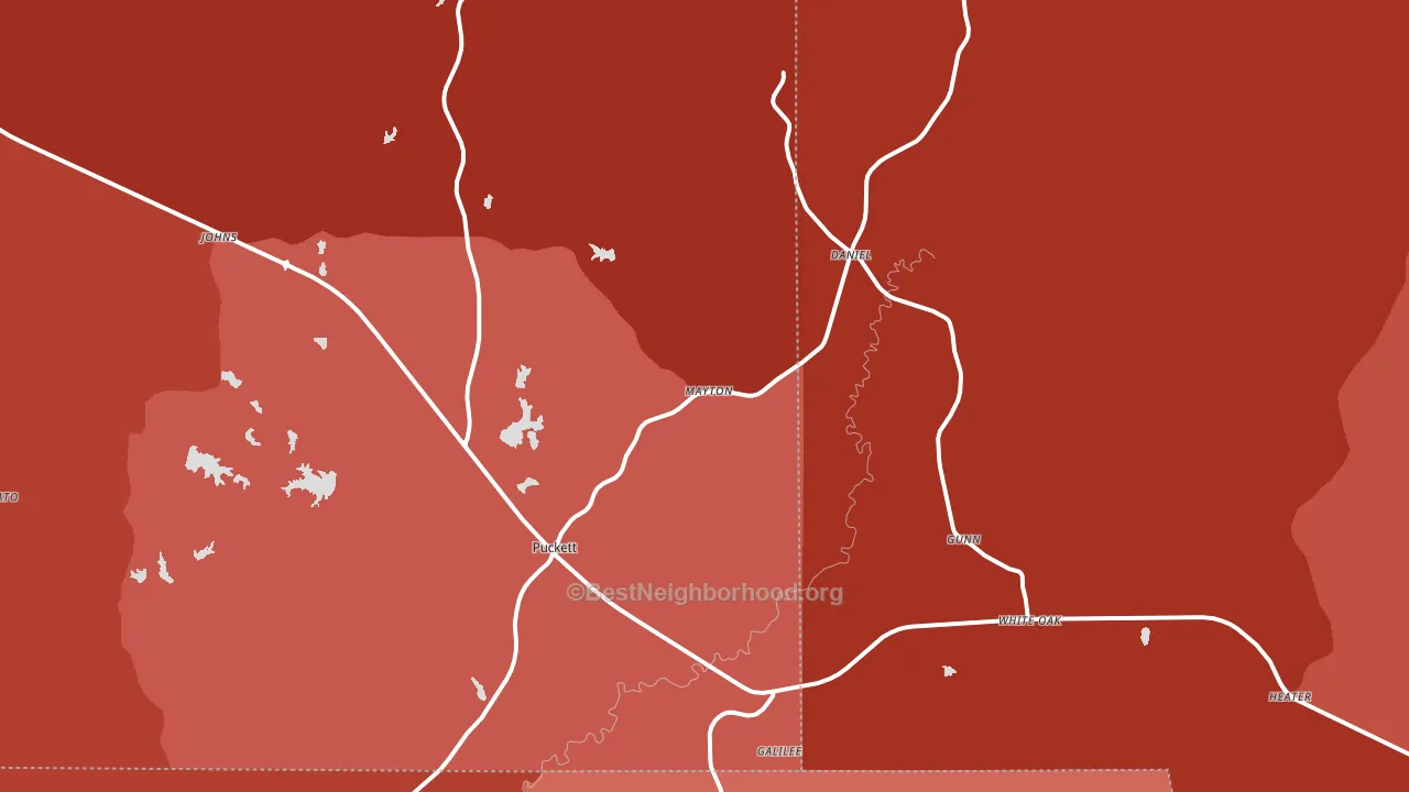 Puckett, MS block-group political-lean map