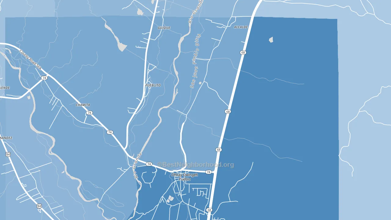 Pueblito, NM block-group political-lean map