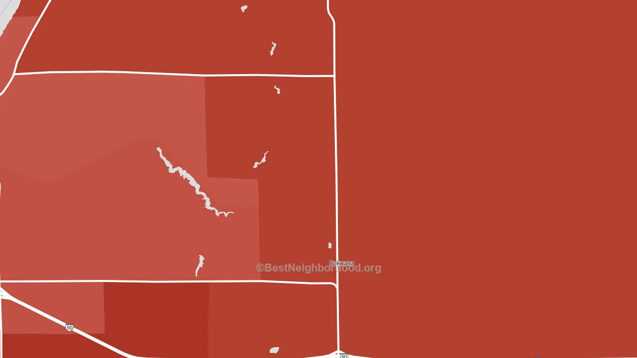 Pukwana, SD block-group political-lean map