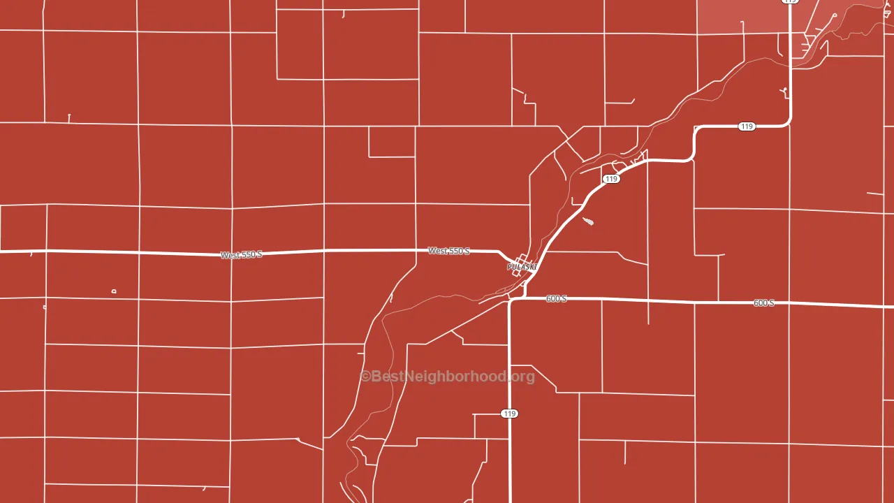 Pulaski, IN block-group political-lean map