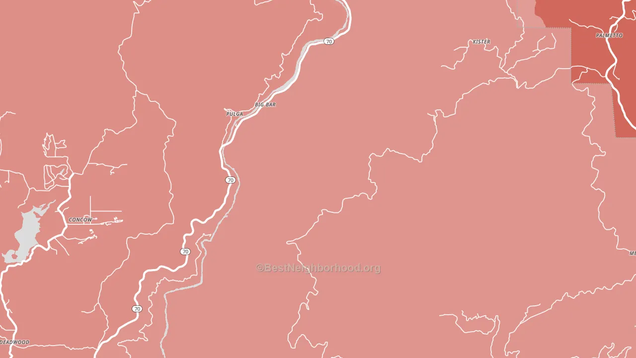 Pulga, CA block-group political-lean map