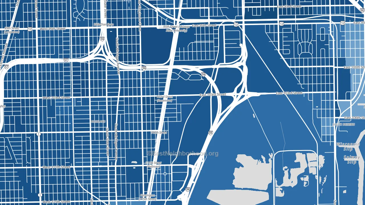 Pullman, Chicago, IL block-group political-lean map