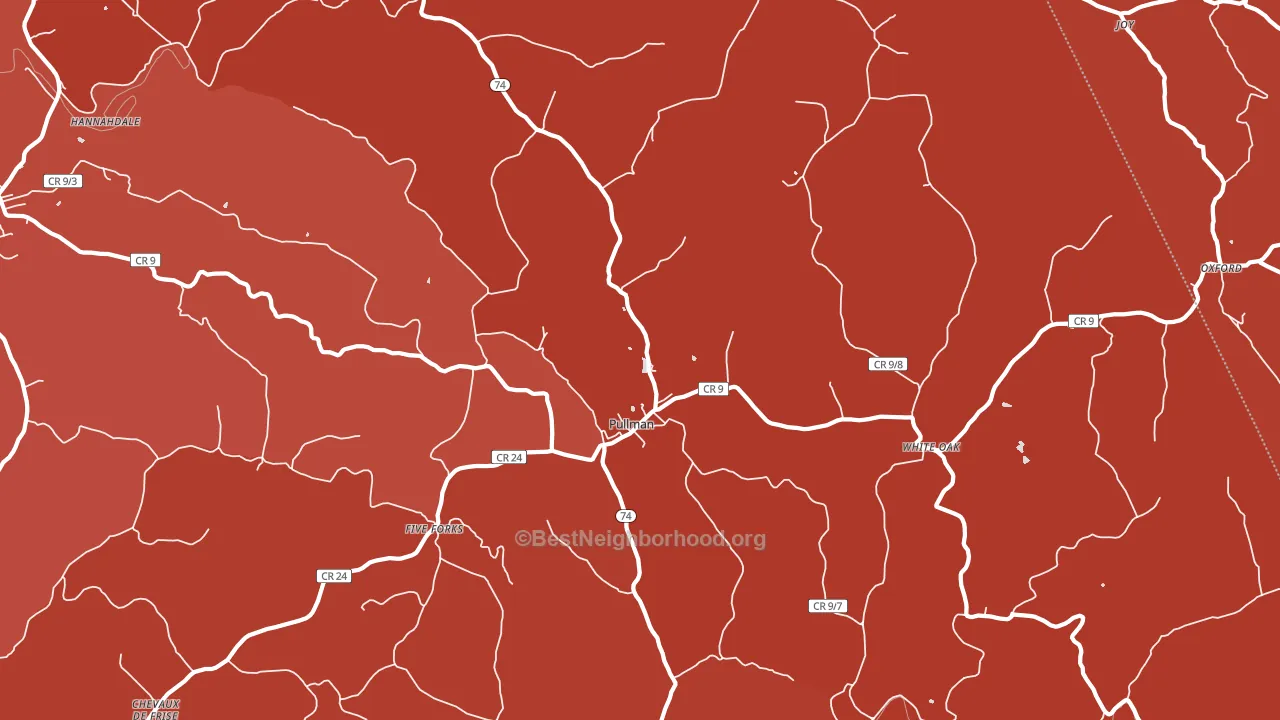 Pullman, WV block-group political-lean map