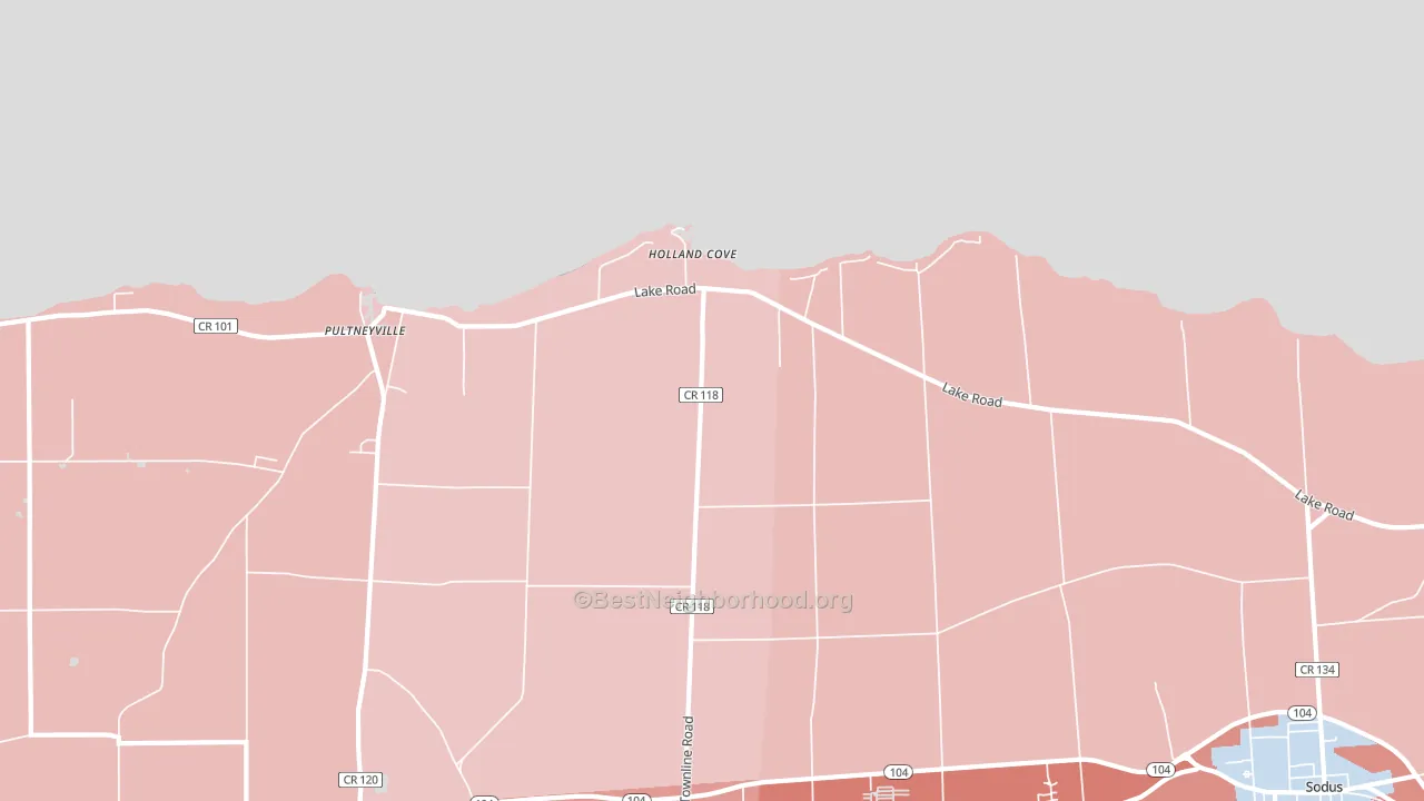 Pultneyville, NY block-group political-lean map