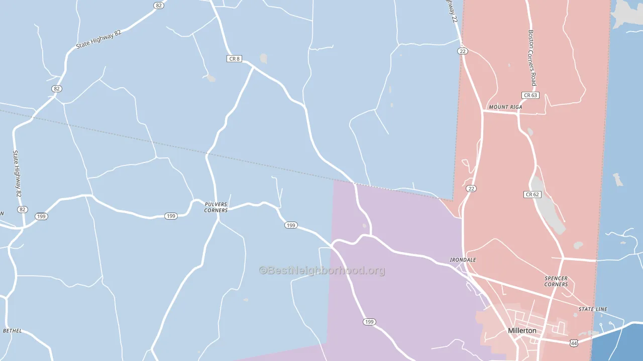 Pulvers Corners, NY block-group political-lean map