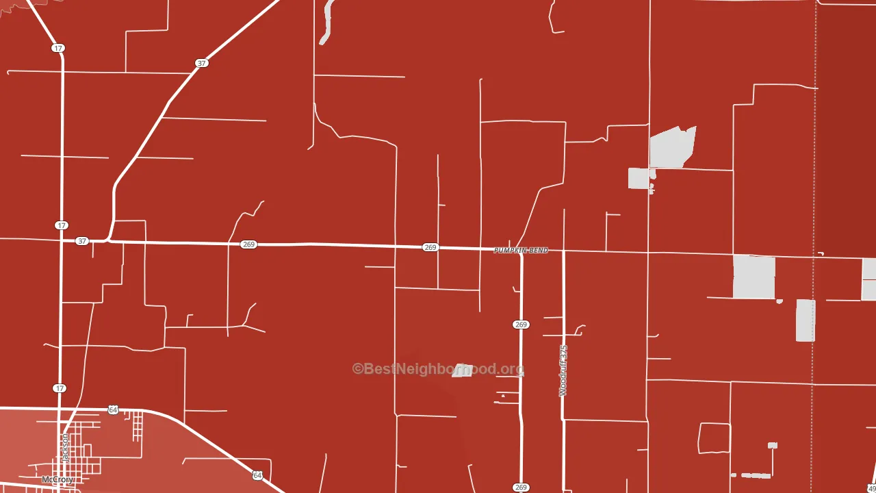 Pumpkin Bend, AR block-group political-lean map