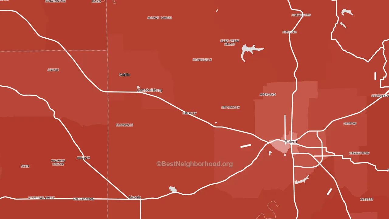 Pumpkin Center, IN block-group political-lean map