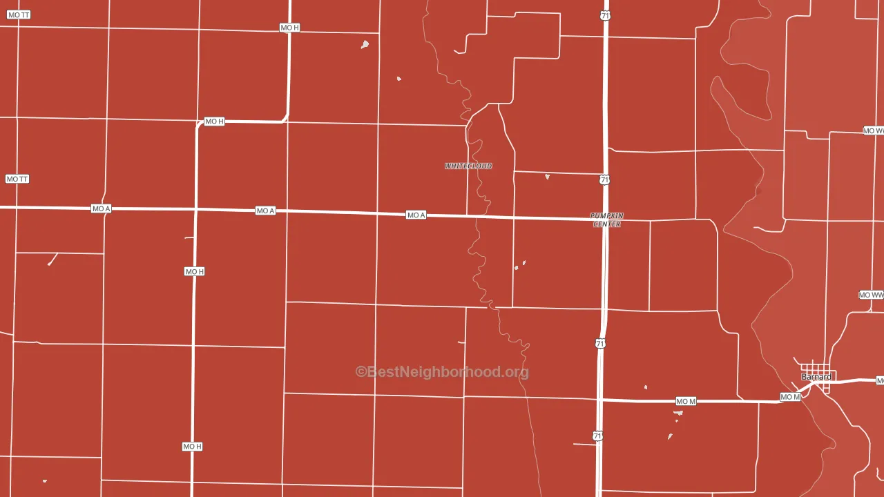 Pumpkin Center, MO block-group political-lean map