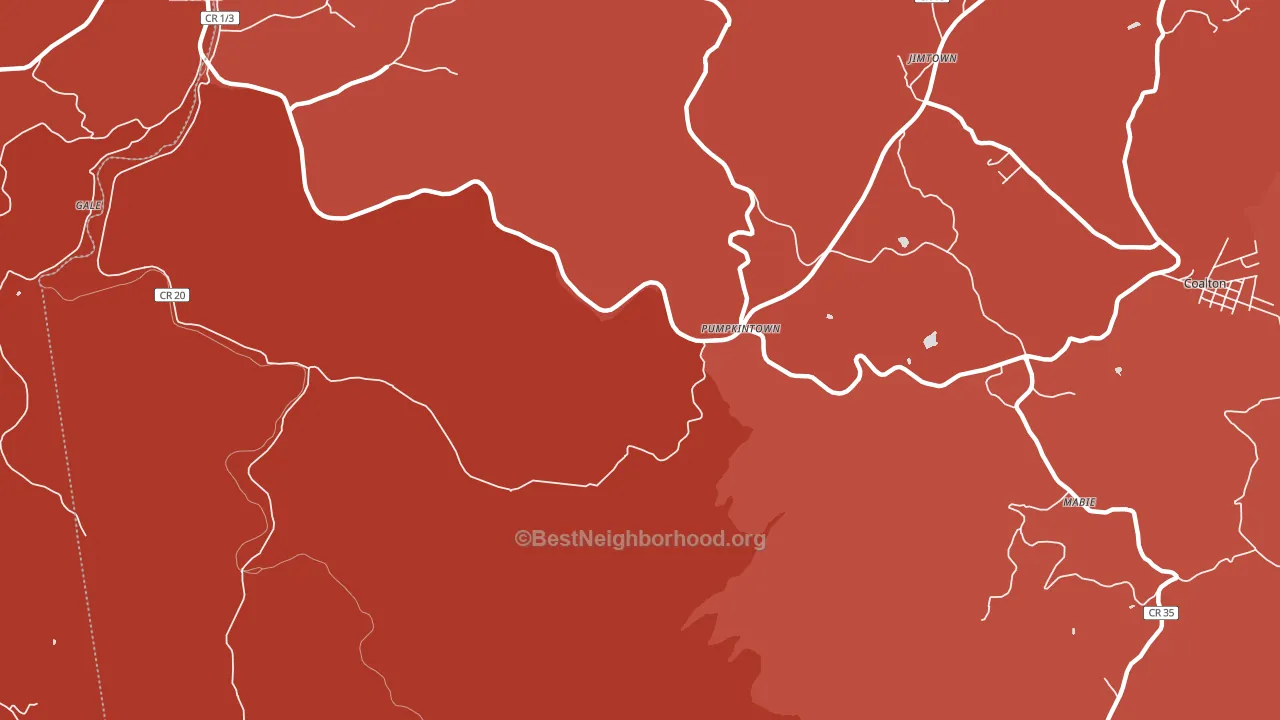 Pumpkintown, WV block-group political-lean map
