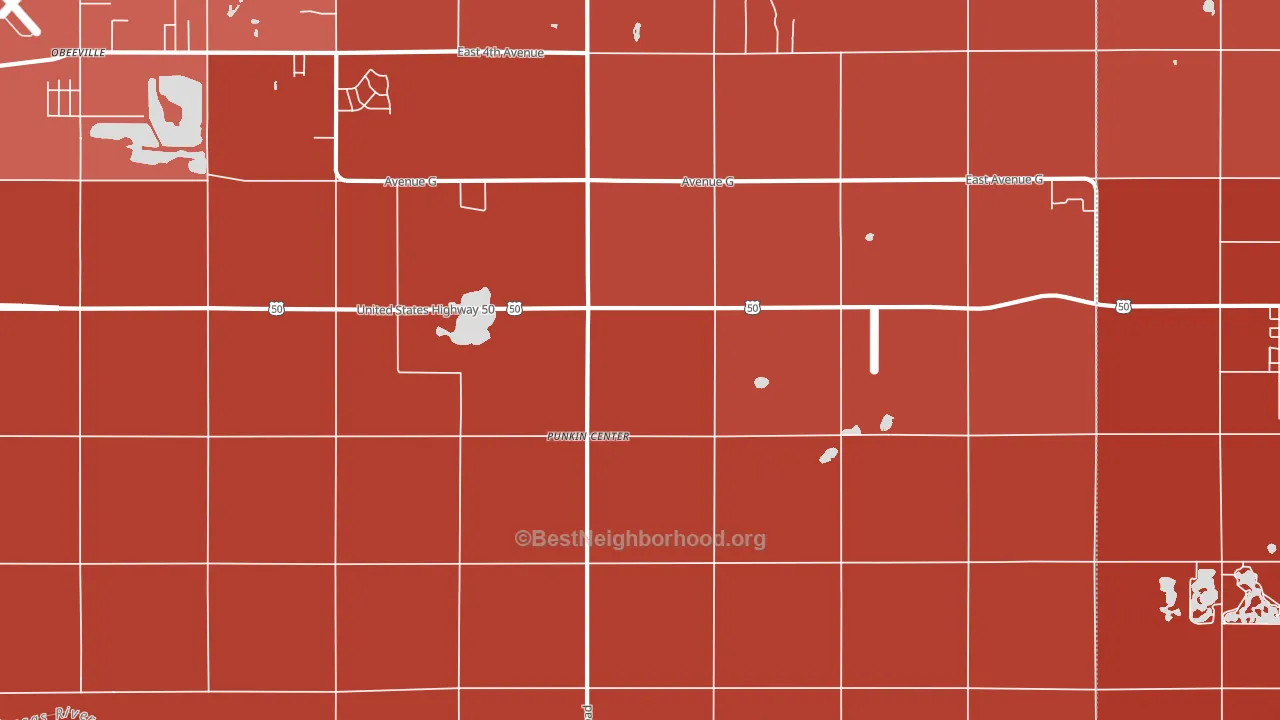 Punkin Center, KS block-group political-lean map