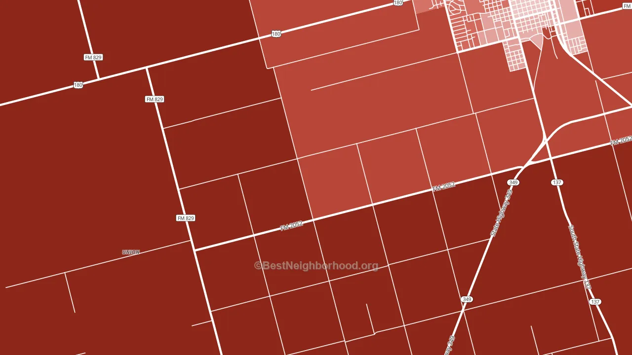Punkin Center, TX block-group political-lean map