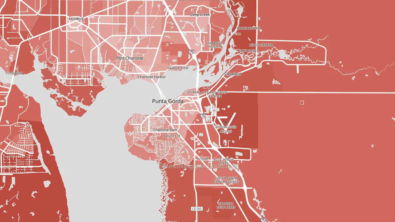 Punta Gorda, FL block-group political-lean map