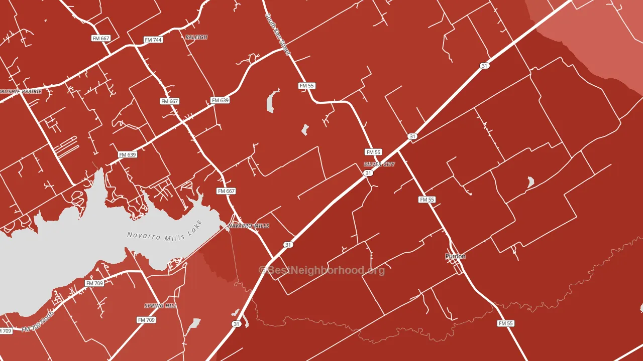 Purdon, TX block-group political-lean map