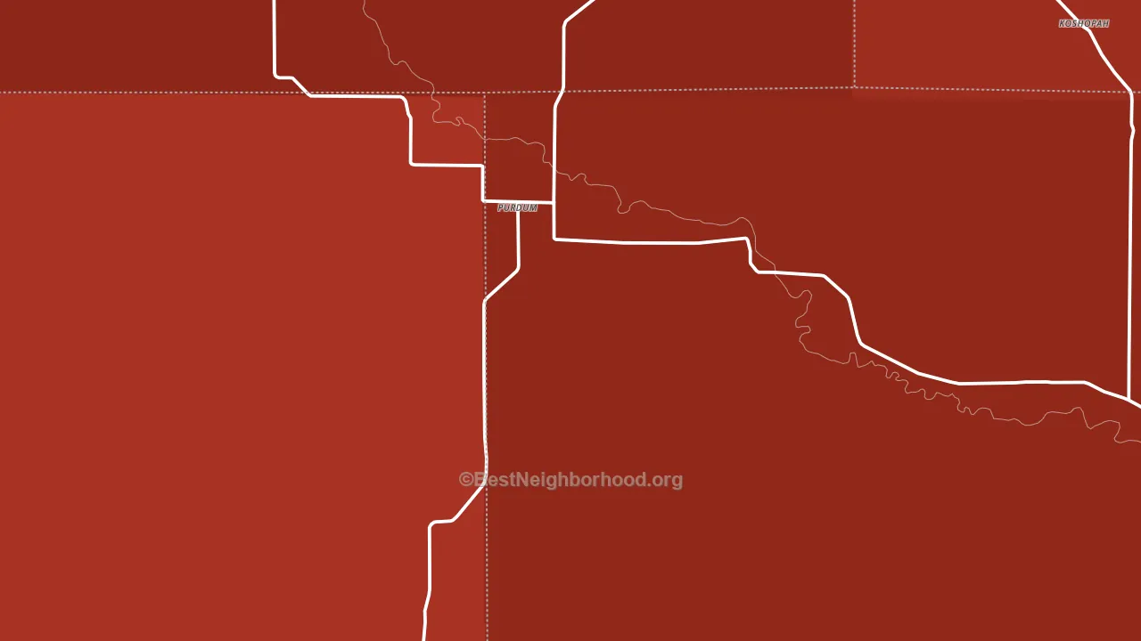 Purdum, NE block-group political-lean map