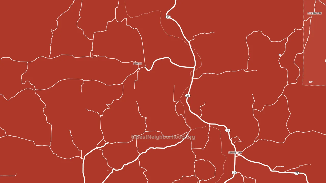 Purdy, AR block-group political-lean map