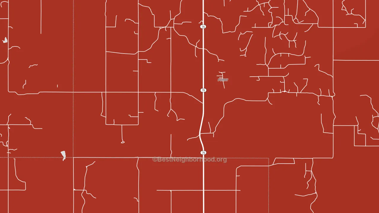 Purdy, OK block-group political-lean map