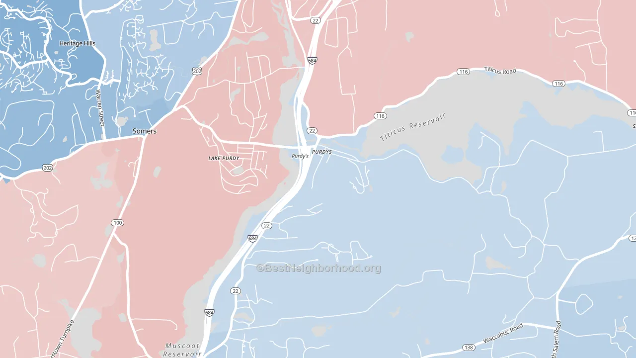 Purdys, NY block-group political-lean map