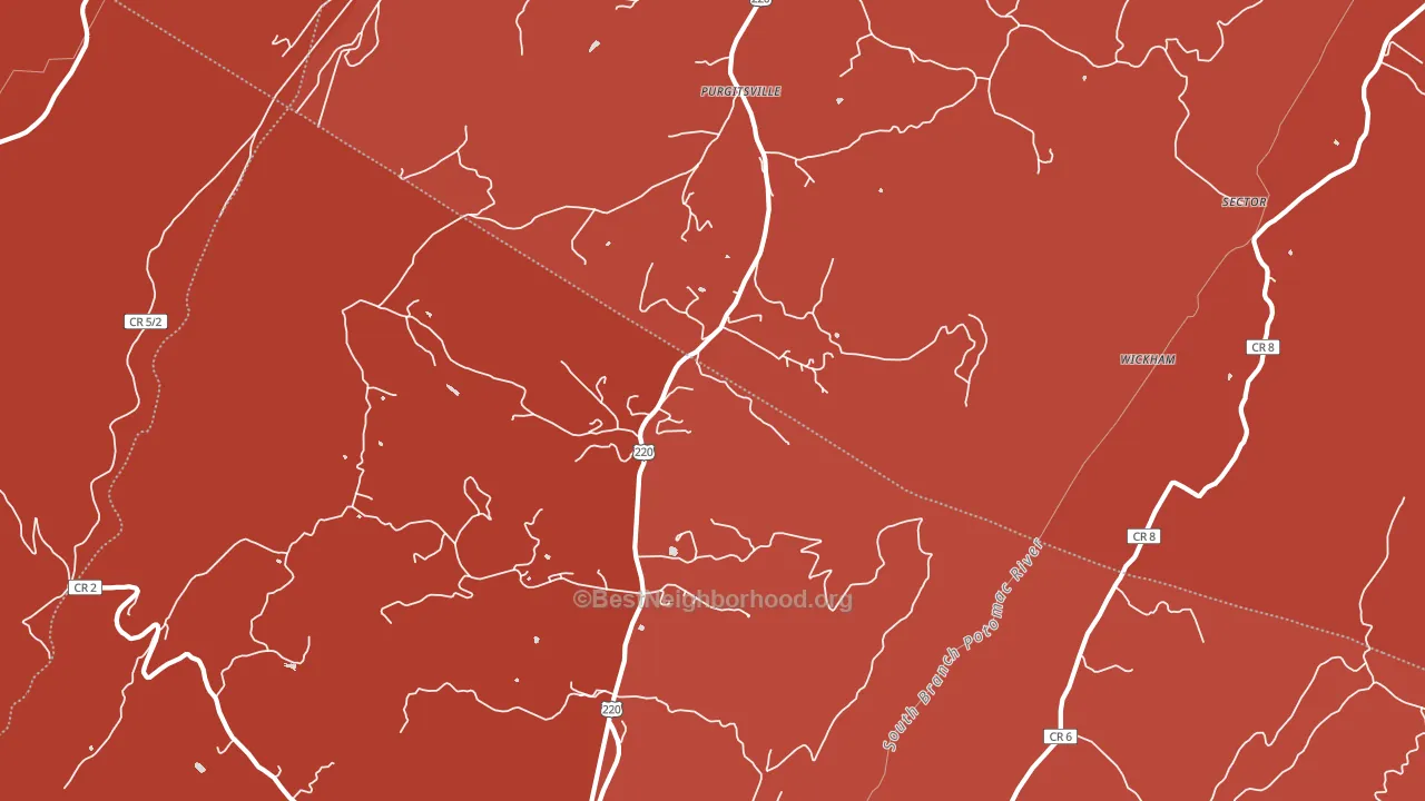 Purgitsville, WV block-group political-lean map