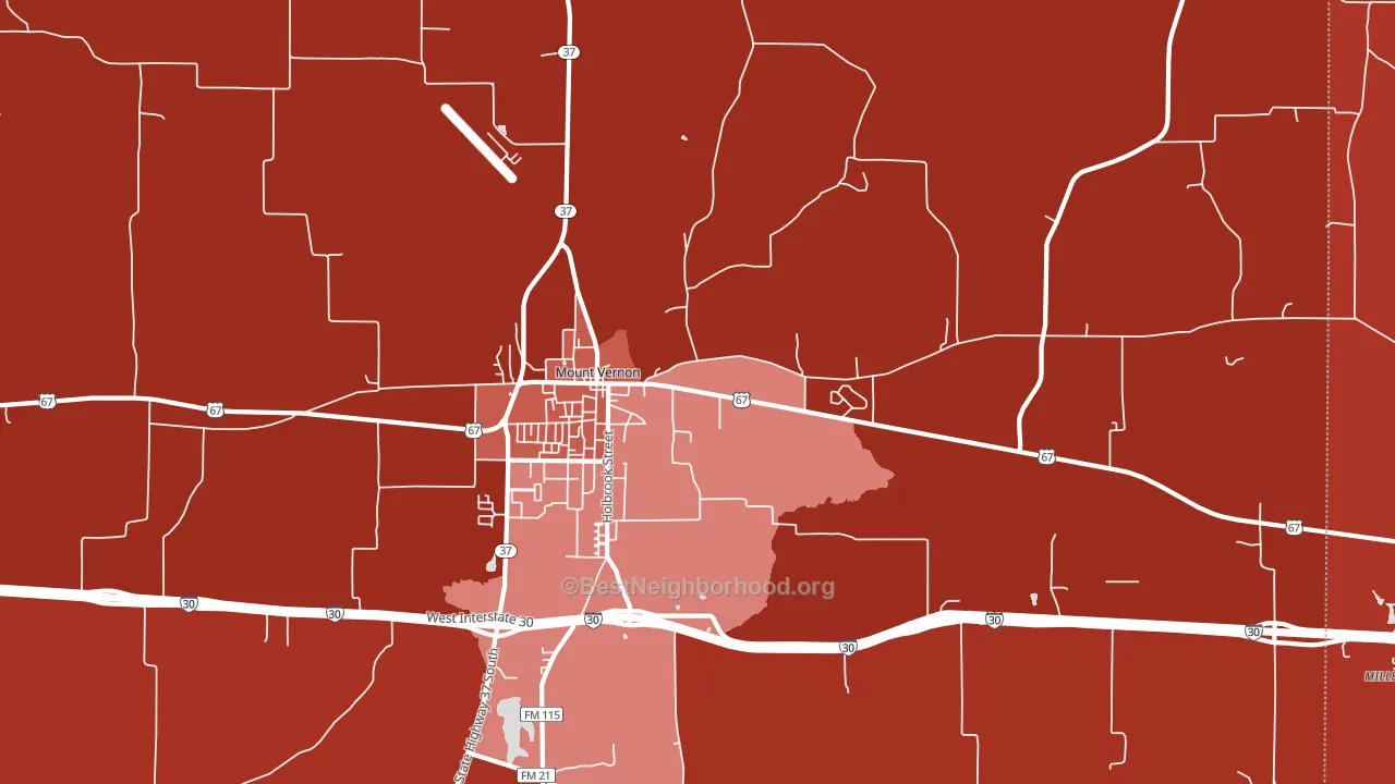 Purley, TX block-group political-lean map