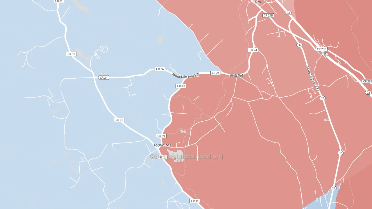 Purling, NY block-group political-lean map
