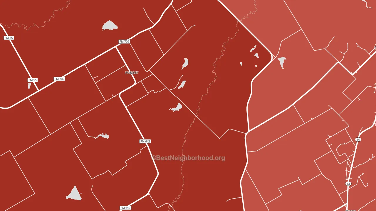 Pursley, TX block-group political-lean map
