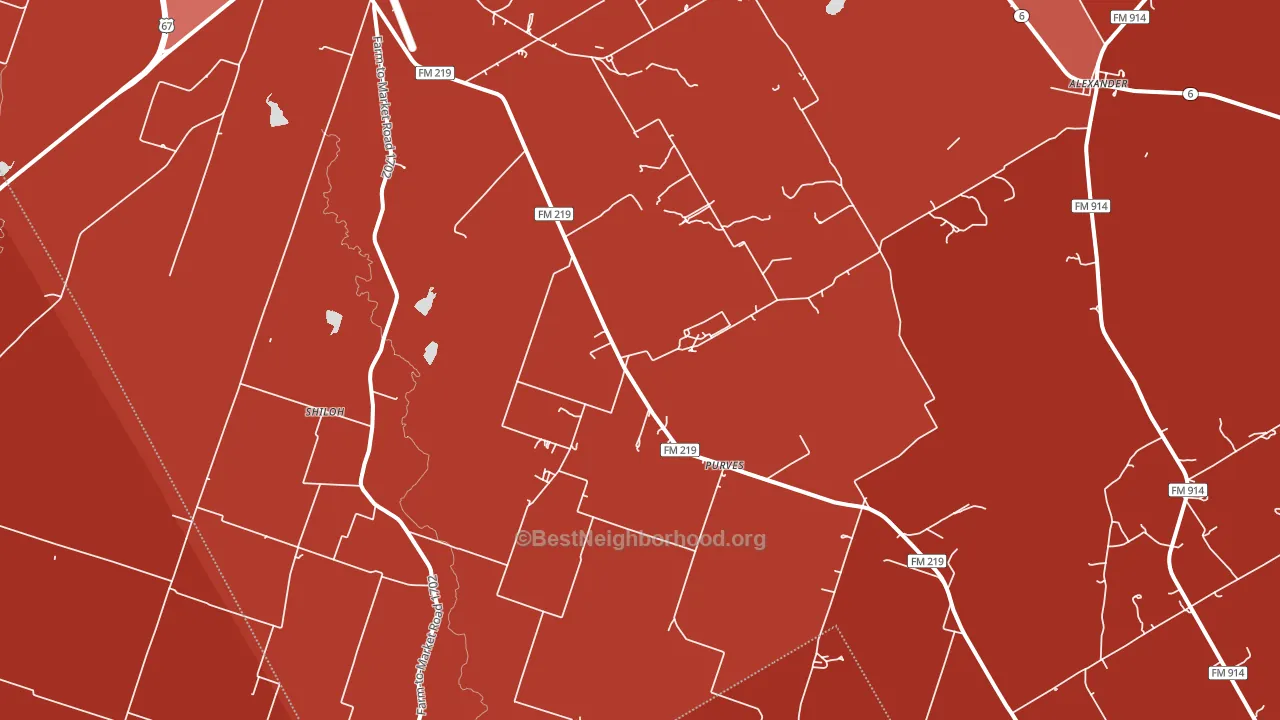 Purves, TX block-group political-lean map
