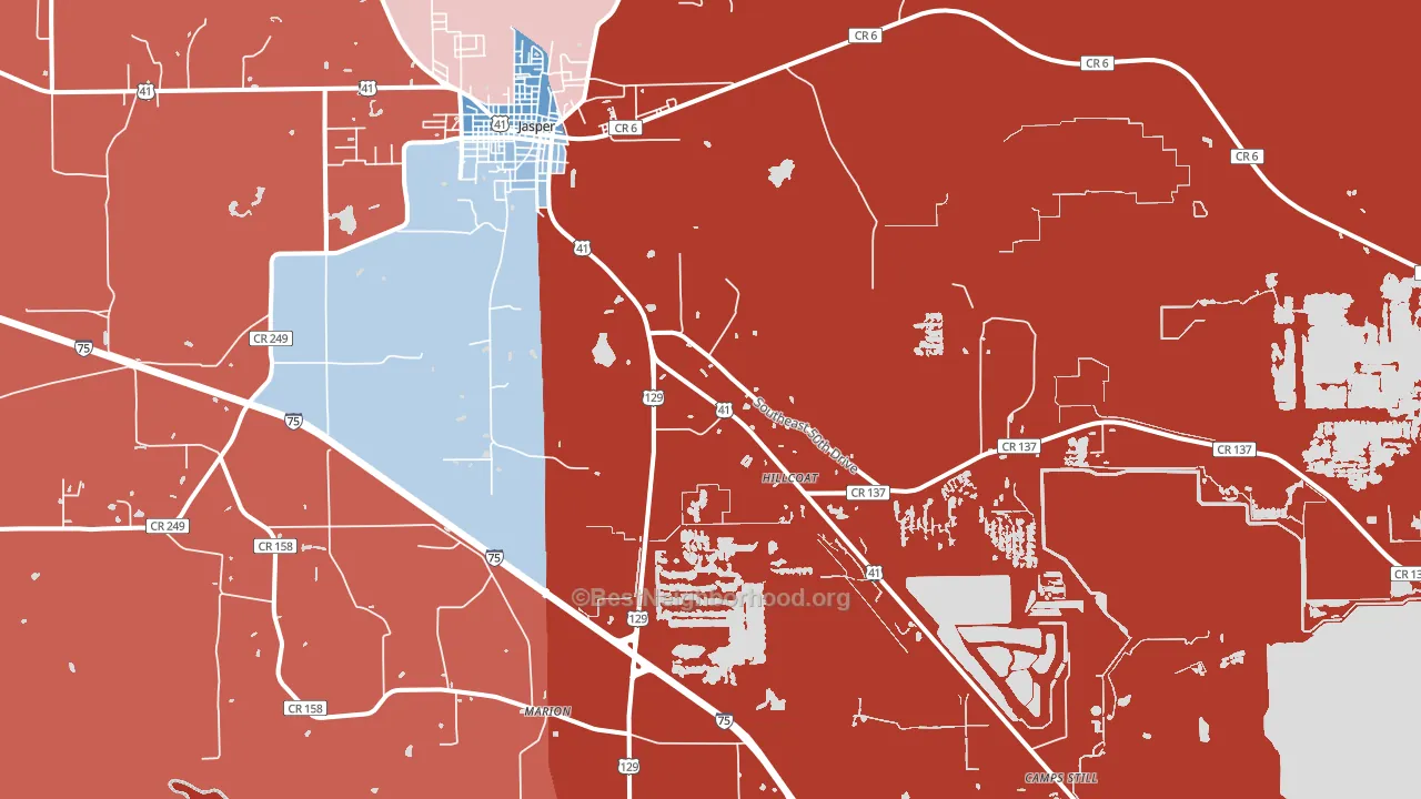Purvis Still, FL block-group political-lean map