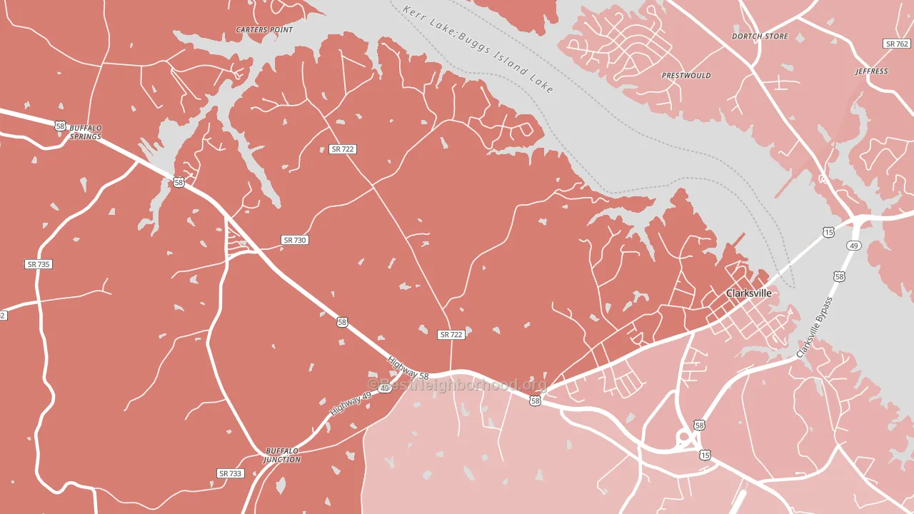 Puryear Corner, VA block-group political-lean map