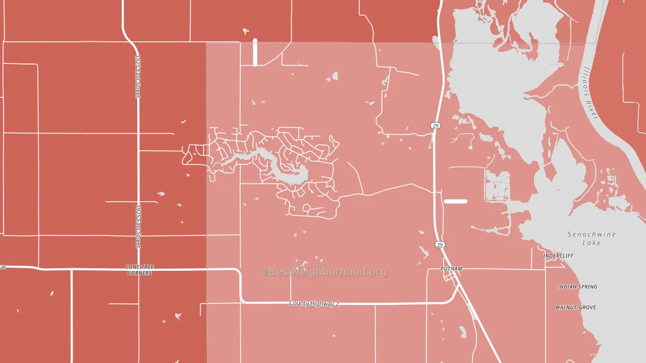 Putnam, IL block-group political-lean map