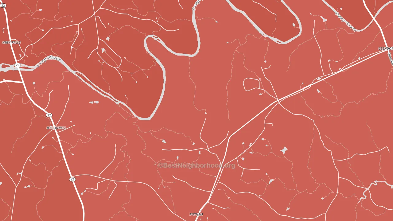 Putnam, NC block-group political-lean map