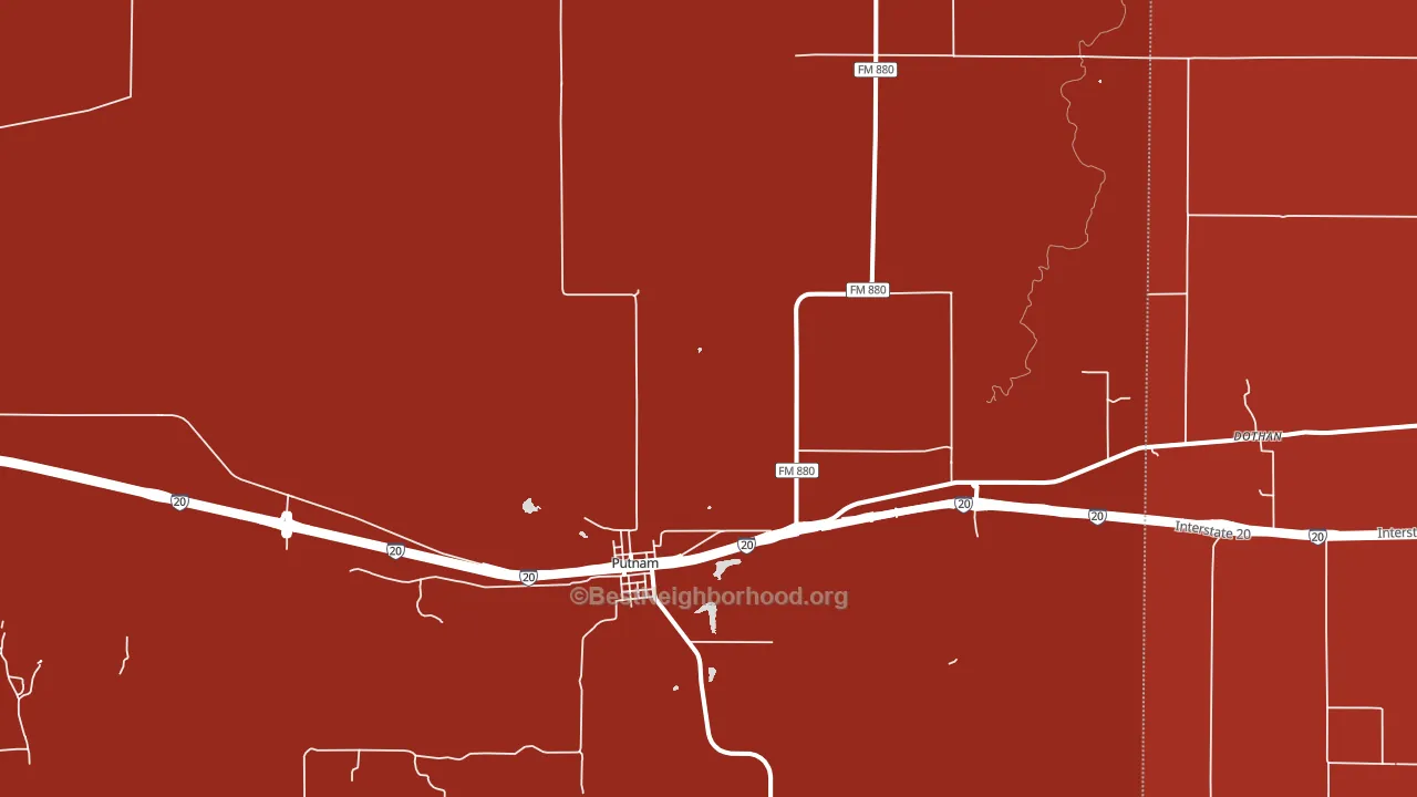 Putnam, TX block-group political-lean map